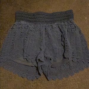 Navy Lace Shorts